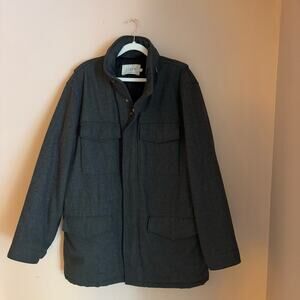 J. Crew gray wool insulated heavyweight field style jacket men’s M